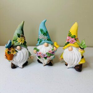 Spring Summer Easter gnomes farmhouse decoration tiered tray gnomes butterflies
